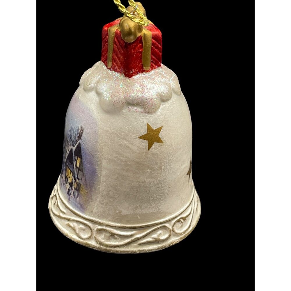 NWT Vtg Porcelain Church Christmas Holiday Ornament Bell 3.5" Tall x 2.75”D - Picture 4 of 7